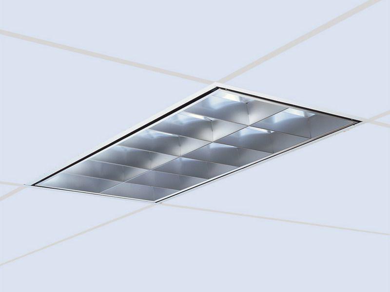 2' x 4' Recessed IC rated Fluorescent, Static, Parabolic Louver 12 Cell Semi-specular Louver with two 32 T8 Lamps